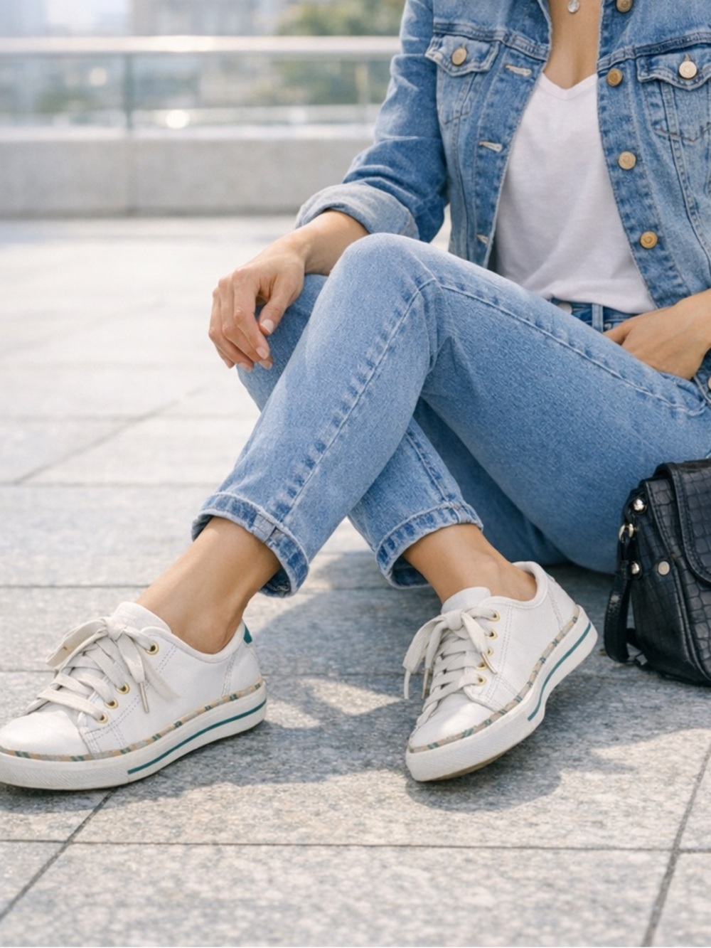 Keds x Kate Spade New York White Leather Sneakers— Size 8.5